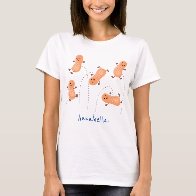 Camiseta Uma ilustração de desenho animado de amendoins de  (Frente)