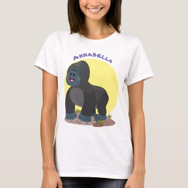Camiseta Uma ilustração de desenho animado de gorila, um gr (Frente)