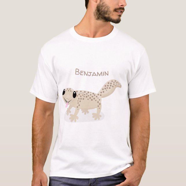 Camiseta Uma ilustração de desenho animado de uma lagartixa (Frente)