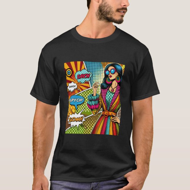 Camiseta Uma ilustração de tendência no estilo de pop (Frente)