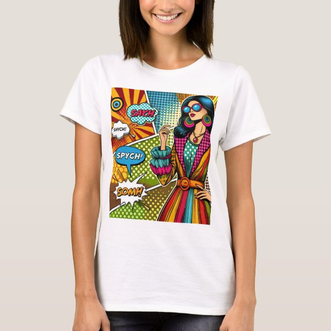 Camiseta Uma ilustração de tendência no estilo de pop (Frente)
