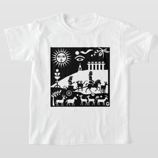 Camiseta Uma ilustração em estilo antigo (Postura )