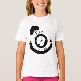Camiseta Uma ilustração em preto e branco