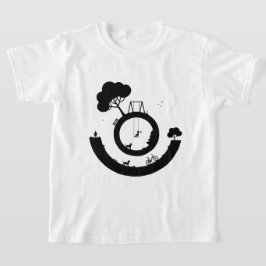 Camiseta Uma ilustração em preto e branco
