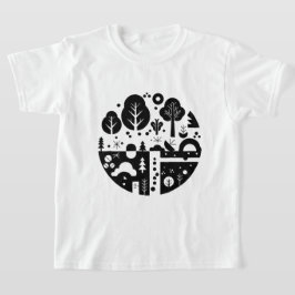 Camiseta Uma ilustração em preto e branco