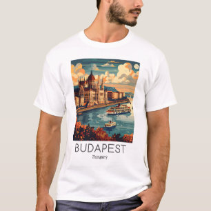 Camiseta Uma Ilustração Viagens vintage De Budapeste - Hung