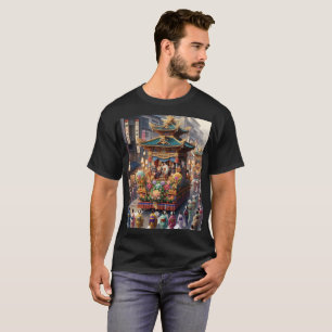 Camiseta uma imagem de um santuário com várias pessoas em