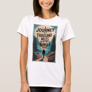 Camiseta Uma jornada de mil milhas começa com um solteiro