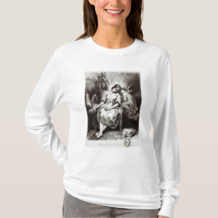 Camiseta Uma jovem mulher que aplana com um anjo