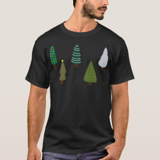 Camiseta Uma Linha De Árvores De Natal