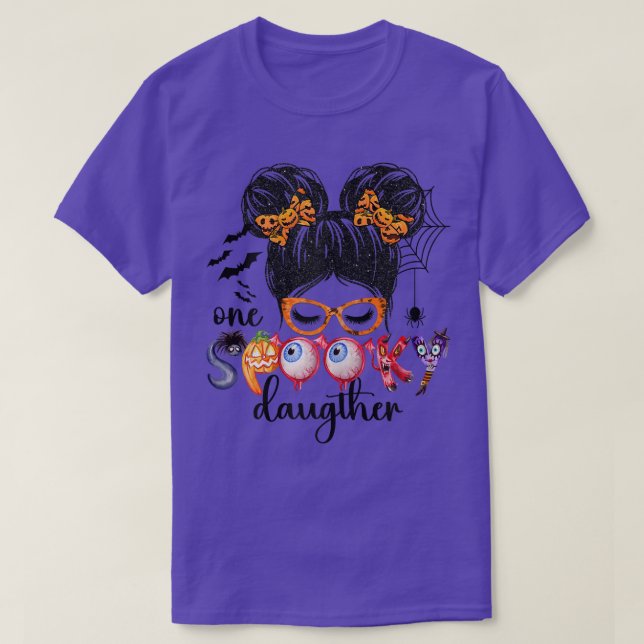 Camiseta Uma Louca Daugther Mensy Bun Mulheres Bruxas Mãe H (Frente do Design)