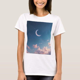 Camiseta Uma lua crescente serena e bonita