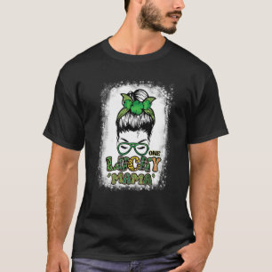 Camiseta Uma Lucky Mama Cute Messy Bun Saint Patrick S Day