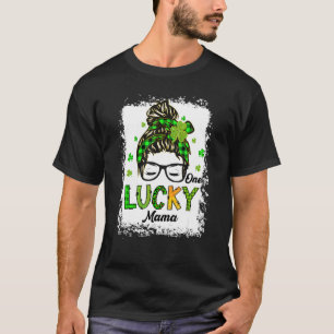 Camiseta Uma Lucky Mama Messy Bun Hair Bleached Santo Patri