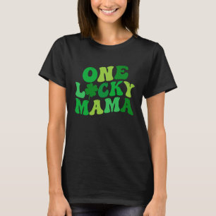 Camiseta Uma Lucky Mama Retro Groovy Shamrock Rua de Patric