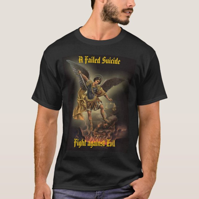 Camiseta Uma luta falhada do suicídio contra o mau (Frente)