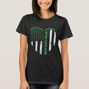 Camiseta Uma Luta Usa Bandeira Coração Sozinha Saúde Mental