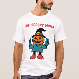 Camiseta Uma Mãe Assustadora Abóbora de Halloween Bruxa Per