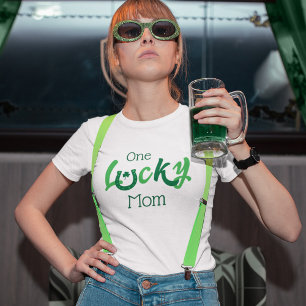 Camiseta Uma Mãe Sortuda   Dia de São Patrício Personalizáv