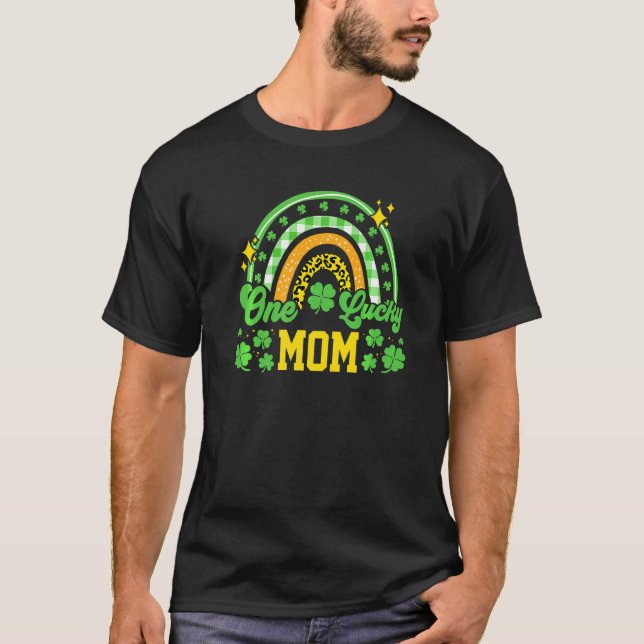 Camiseta Uma Mãe Sortuda Imprime Arco-Íris (Frente)