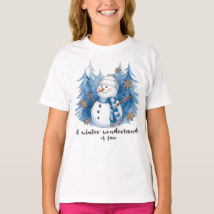 Camiseta Uma Maravilha De Inverno De Crianças Divertidas De