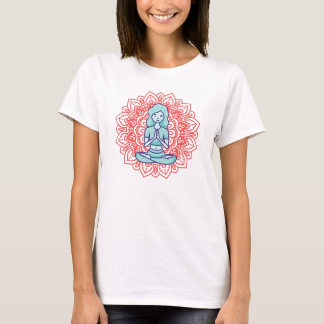 Camiseta Uma meditação de uma garota ioga (Frente)