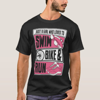 Camiseta Uma Menina Que Adora A Triatleta Triathlete Bike T