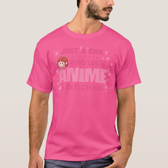 Camiseta Uma Menina Que Ama Anime E Desenhando Anime Teen G (Frente)