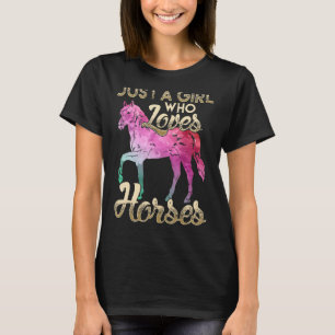 Camiseta Uma Menina Que Ama Cavalo Floral 1