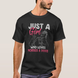 Camiseta Uma Menina Que Ama Cavalos E Prêmio De Cachorro