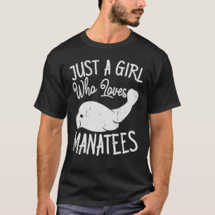 Camiseta Uma Menina Que Ama Vaca Do Oceano Marinho Manateia