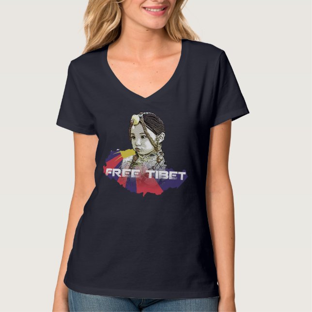 Camiseta Uma menina tibetana (SAVE TIBET~! BILHETE LIVRE!) (Frente)