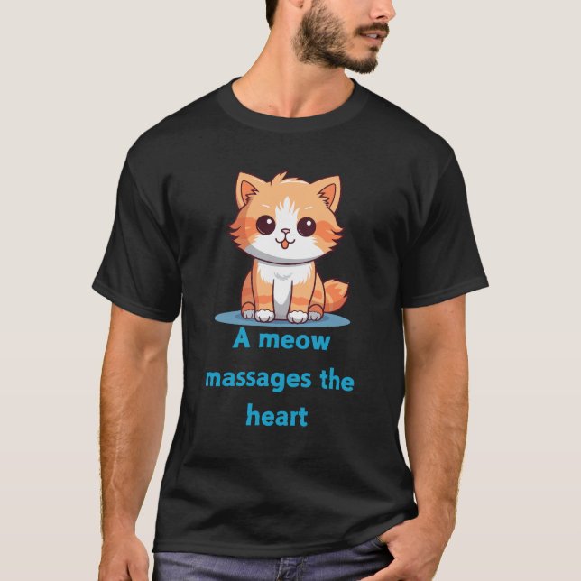 Camiseta Uma mensagem meow é coração (Frente)
