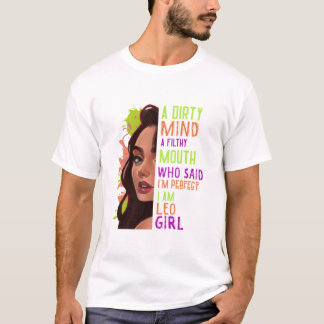 Camiseta Uma Mente Suja Uma Boca Suja Leo Girl T-