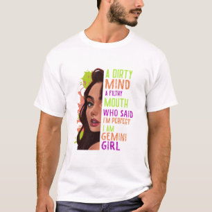 Camiseta Uma Mente Suja Uma Menina Suja Gemini T-