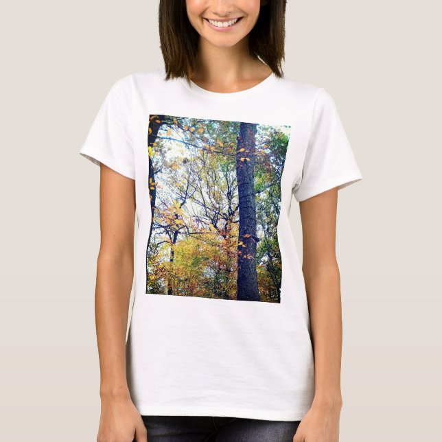 Camiseta Uma mistura de folhas (Frente)