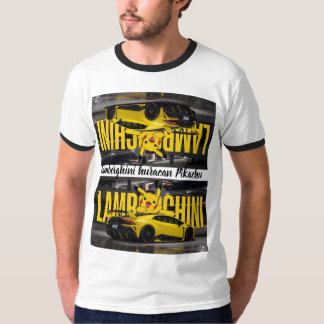 Camiseta UMA MISTURA ENTRE Pikachu E lamborghini huracan