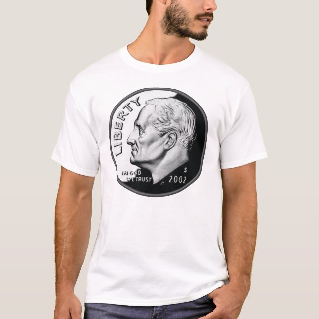 Camiseta Uma moeda de dez centavos (Frente)