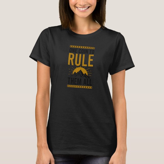 Camiseta Uma Moeda Para Ordená-Los A Todos A Moeda Criptogr (Frente)