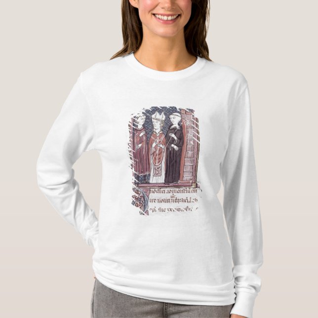 Camiseta Uma monge, um Bishop e um abade (Frente)