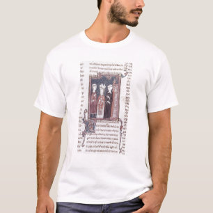 Camiseta Uma monge, um Bishop e um abade