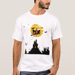 Camiseta uma mosca-bruxa com abóbora