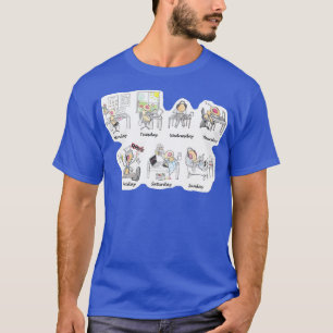 Camiseta Uma mosca fruta por cada dia da semana 1
