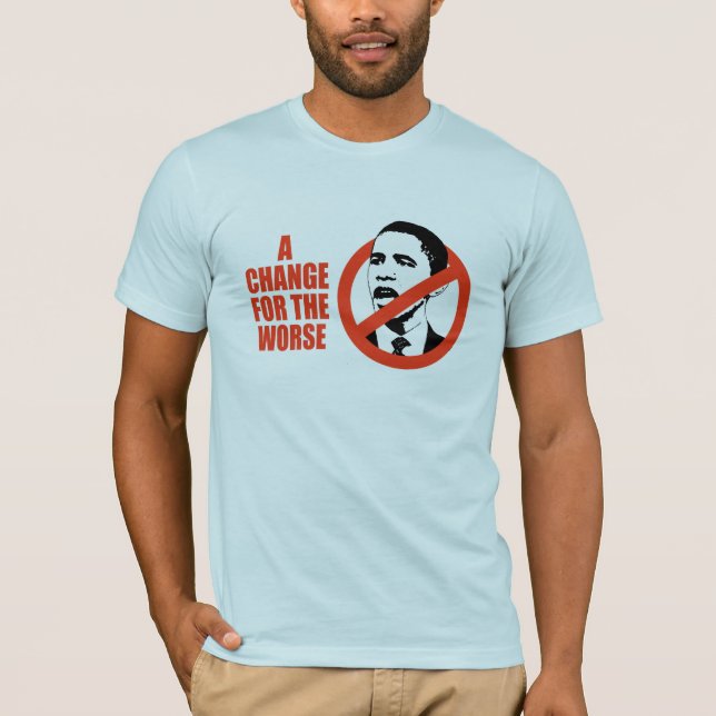 CAMISETA UMA MUDANÇA PARA O T-SHIRT MAIS MAU/ANTI-OBAMA (Frente)