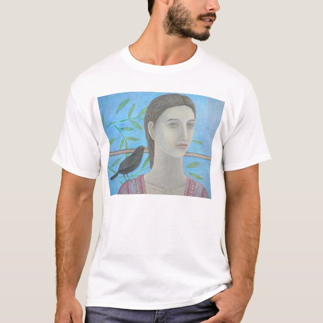 Camiseta Uma mulher e um melro são um (Frente)