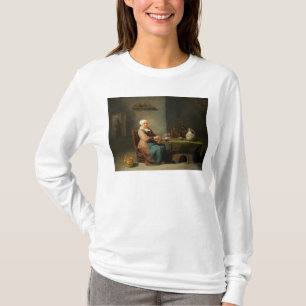 Camiseta Uma mulher em uma cozinha