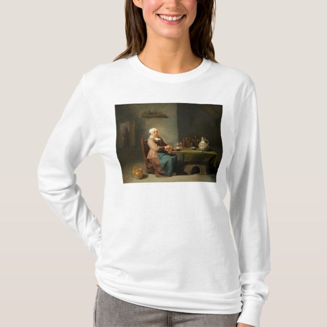 Camiseta Uma mulher em uma cozinha (Frente)