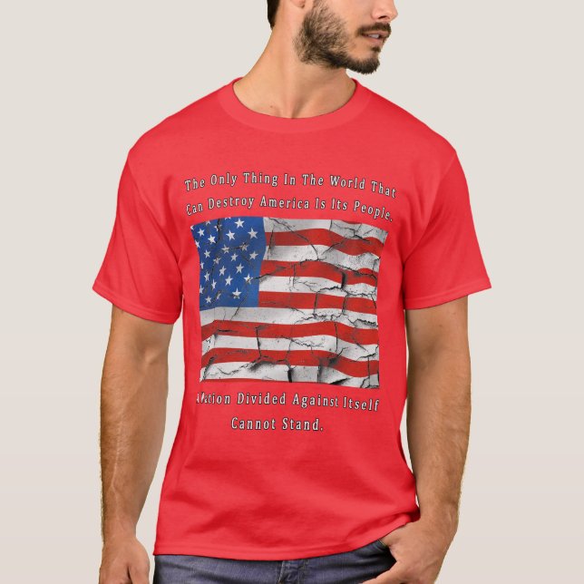 Camiseta Uma nação dividida (design da PARTE DIANTEIRA & da (Frente)