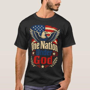 Camiseta Uma Nação Sob a Águia de Deus EUA Patriótico Crist