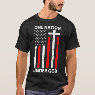 Camiseta Uma nação sob Deus, a Fé Americana, EUA, Engraçada
